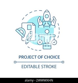 Project of choice soft blue concept icon Stock Vector