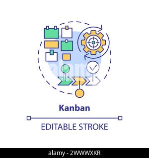 Kanban method multi color concept icon Stock Vector