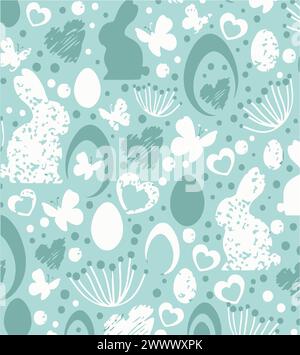 Easter seamless vector pattern background. watercolor effect Stock Vector