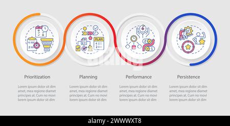 Time management prioritization loop infographic template Stock Vector