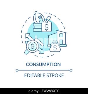 Economical consumption soft blue concept icon Stock Vector