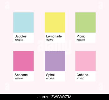Easter Designer Pack Color Palette inspired by Spring pastel colors. Stock Vector