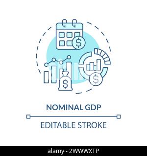 Nominal gdp soft blue concept icon Stock Vector