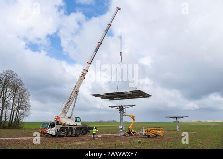 Solar farm with trackers Stock Photo - Alamy