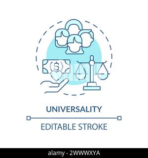 Universal basic income soft blue concept icon Stock Vector