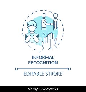 Informal recognition soft blue concept icon Stock Vector