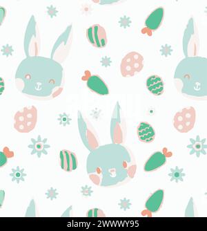 Easter seamless vector pattern background. watercolor effect Stock Vector
