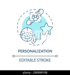 Personalization soft blue concept icon Stock Vector