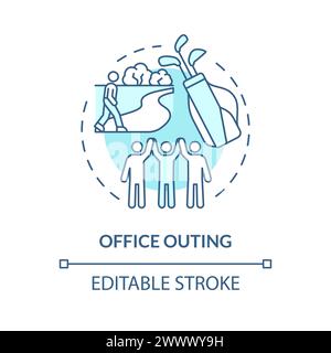 Office outing soft blue concept icon Stock Vector