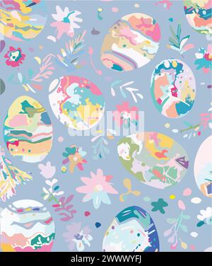 Easter seamless vector pattern background. watercolor effect Stock Vector