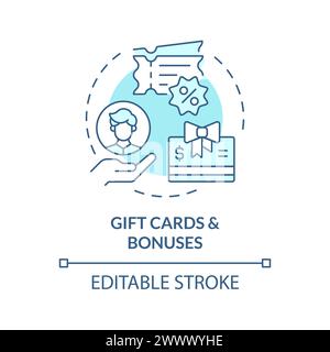 Gift cards and bonuses soft blue concept icon Stock Vector