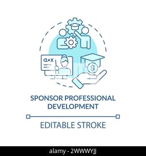 Sponsor professional development soft blue concept icon Stock Vector