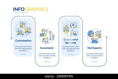 GDP calculating rectangle infographic template Stock Vector