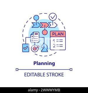 Planning multi color concept icon Stock Vector