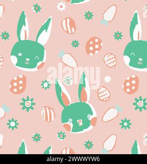 Easter seamless vector pattern background. watercolor effect Stock Vector