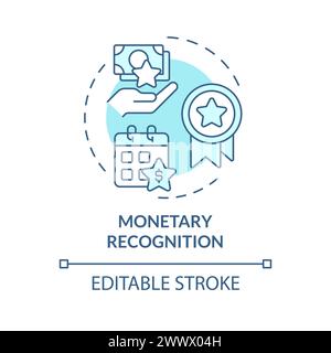 Monetary recognition soft blue concept icon Stock Vector