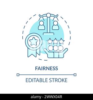 Fairness soft blue concept icon Stock Vector
