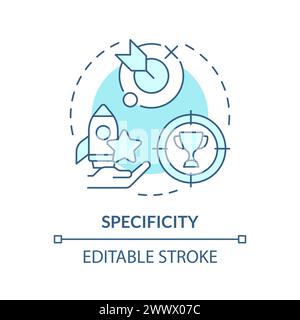 Specificity soft blue concept icon Stock Vector