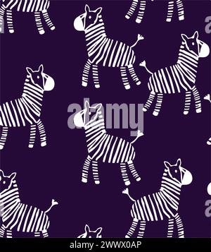 vector animals pattern illustration. wild animal outline safari vector Stock Vector