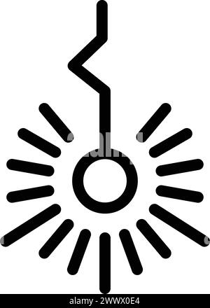 Radiant laser icon outline vector. Beam pointer gun. Dot plasma handgun Stock Vector