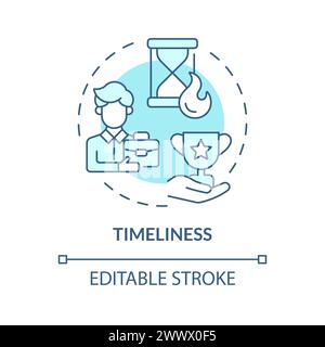 Timeliness soft blue concept icon Stock Vector