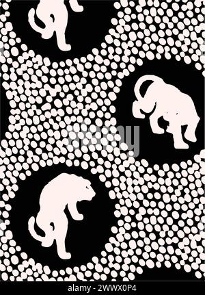 vector animals pattern illustration. wild animal outline safari vector Stock Vector