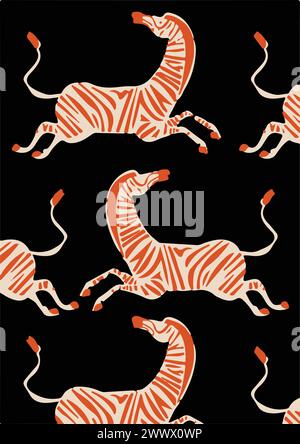 vector animals pattern illustration. wild animal outline safari vector Stock Vector