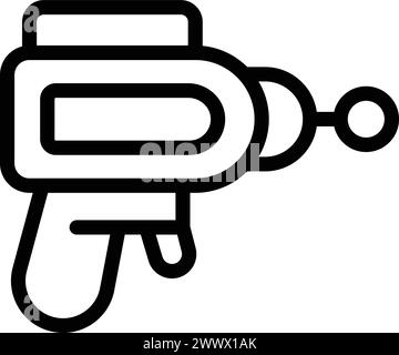 Ion blaster icon outline vector. Alien weapon. Futuristic beam pistol ...