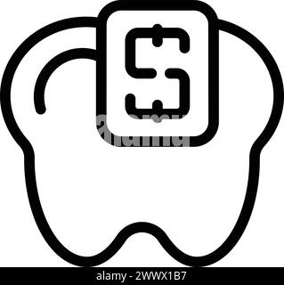 Stomatology cost icon outline vector. Dental care price. Oral healthcare pricelist Stock Vector