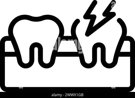Oral ache icon outline vector. Dental sensitivity. Teeth irritation problem Stock Vector