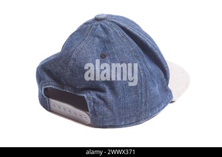 denim baseball cap isolated on white background. Stock Photo