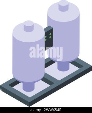 Bio gas pump icon isometric vector. Refinery station plant. Energy ...