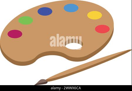 Creative colors palette icon isometric vector. New idea thinking. Education process Stock Vector