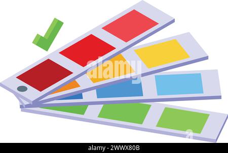 Colorful web palette icon isometric vector. Responsive web design. Electronic page Stock Vector