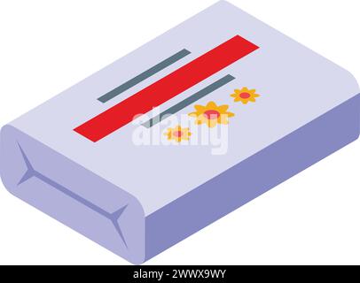 High quality soap icon isometric vector. Natural hygiene cosmetics manufacturing. Toiletries chemical production Stock Vector