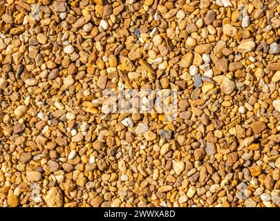 Closeup of small pebbles filling frame Stock Photo