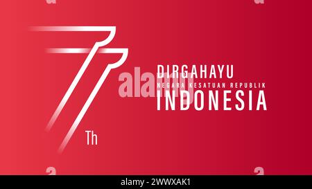 Translation : Happy Independence Day of Indonesia Vector Illustration. Suitable for Template Poster Banner Design. Stock Vector