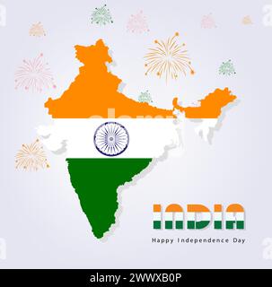 Happy 75th Independence Day of India Vector Illustration. Happy Republic ay 15th August Template Poster Banner Flyer. Indian Independence Day celebrat Stock Vector
