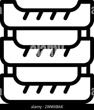 Tier paper tray icon outline vector. Documents organizer. Workplace repository equipment Stock Vector