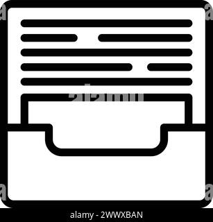 Sheet tray icon outline vector. Documents archive supplies. Documentation rack holder Stock Vector