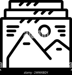 Stationery workplace organizer icon outline vector. Business office furniture. Documents paper tray Stock Vector
