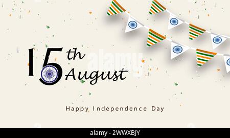 Happy 75th Independence Day of India Vector Illustration. Happy Republic ay 15th August Template Poster Banner Flyer. Indian Independence Day celebrat Stock Vector