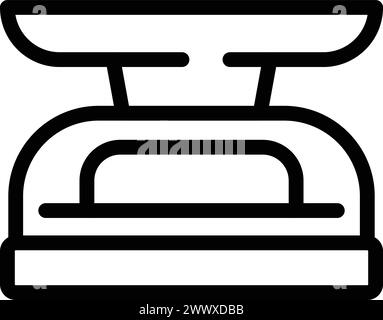 Cooking scale icon outline vector. Domestic kitchen tool. Food weight appliance Stock Vector
