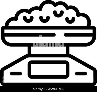 Kitchen measurement equipment icon outline vector. Food tare weight. Culinary portion scale Stock Vector
