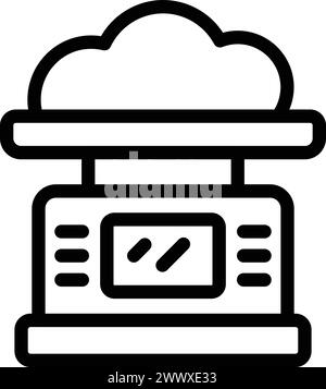 Cooking measurement tool icon outline vector. Culinary scale appliance. Measuring food device Stock Vector