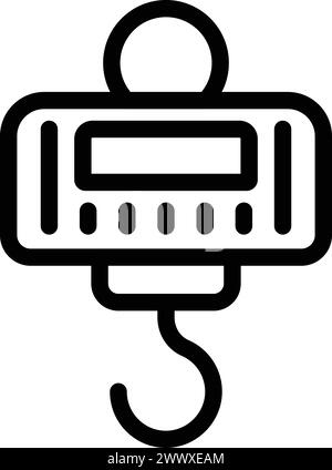 Hanging scale icon outline vector. Mass measurement. Culinary food appliance Stock Vector