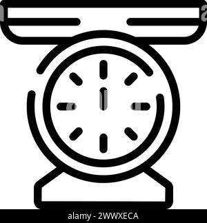 Precision food scale icon outline vector. Kilogram product weight. Nutrition measure tool Stock Vector