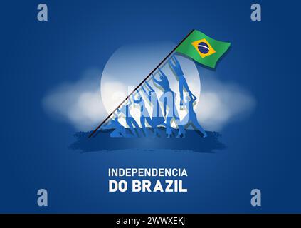 National Day or Independence Day Design for Brazilian Celebration Vector Illustration. 7 de setembro, independencia do brasil, (translation : 7 Septem Stock Vector
