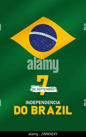 National Day or Independence Day Design for Brazilian Celebration Vector Illustration. 7 de setembro, independencia do brasil, (translation : 7 Septem Stock Vector