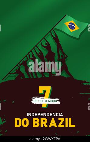 National Day or Independence Day Design for Brazilian Celebration Vector Illustration. 7 de setembro, independencia do brasil, (translation : 7 Septem Stock Vector